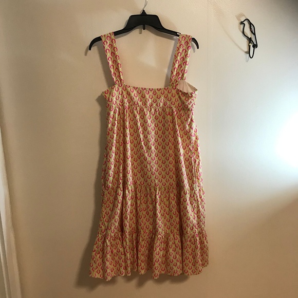 Lily Pulitzer Sz 8 Pink Green Geometric Sundress Button Pockets Zip Linen blend - Picture 9 of 10